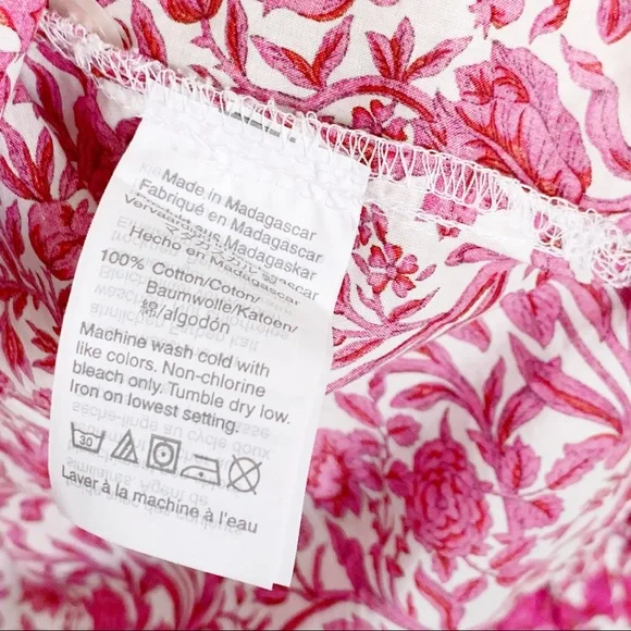 J.Crew Liberty London Sambourne Pink Azalea Floral Ruffled Blouse Top Small - Picture 6 of 6
